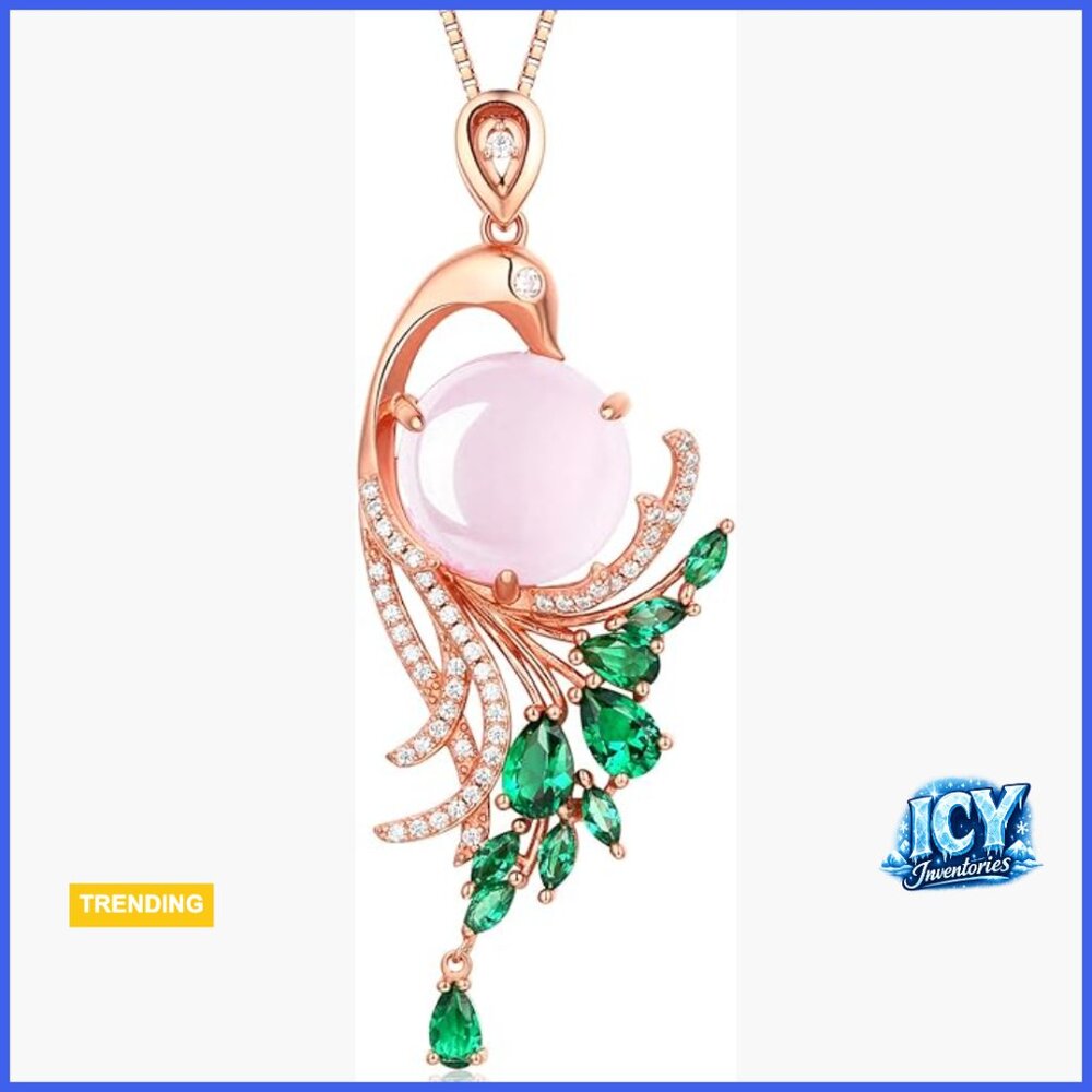 Sterling Silver Natural Gemstone Pendant Necklace for Women